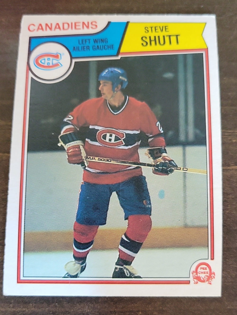 1983/84 OPC Steve Shutt Canadiens Hockey Trading Card - Red/Blue